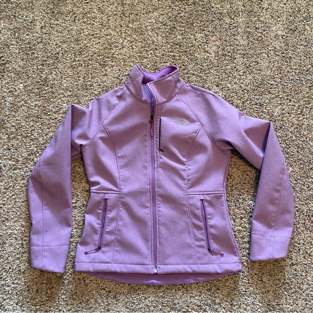 The North Face women’s M Jacket Purple fitted zipper front bottom drawstring